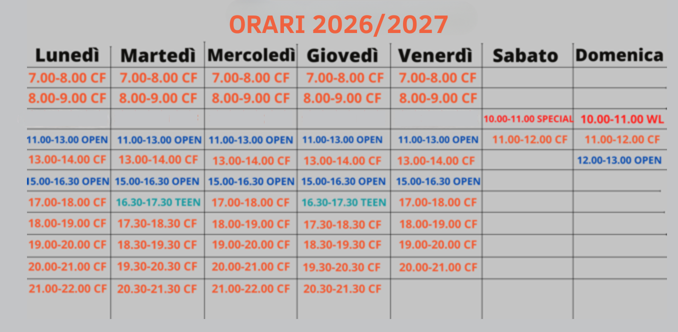 ORARI CLASSI